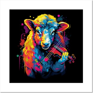 Sheep Playing Violin Posters and Art